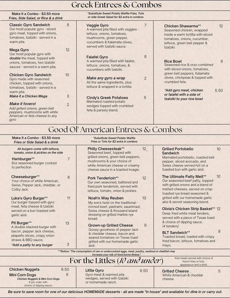 Fovero Greek & Homestyle Kitchen - Papillion, NE menu_pic