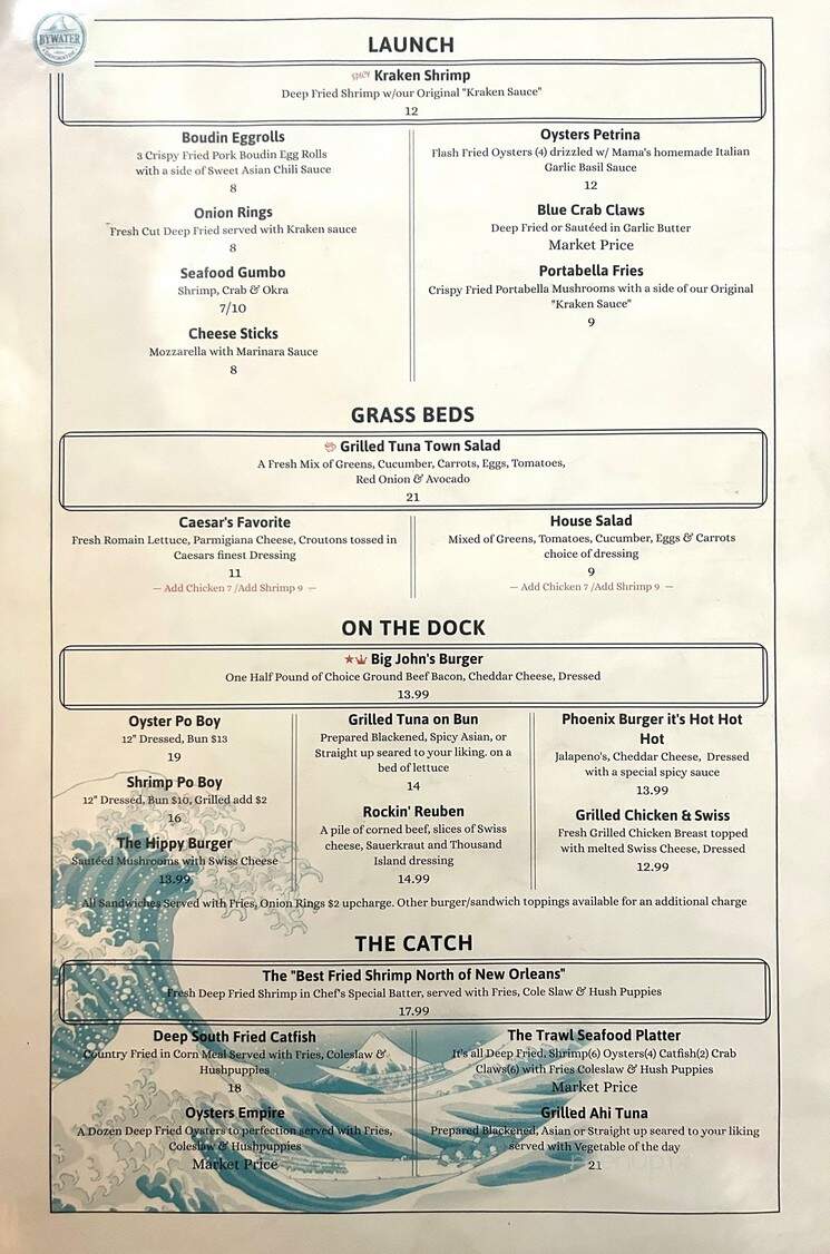 Bywater Dockside - Port Sulphur, LA menu_pic