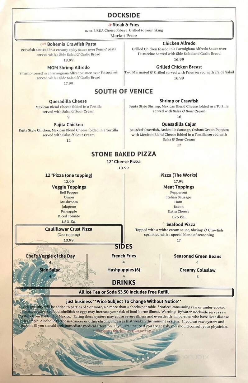 Bywater Dockside - Port Sulphur, LA menu_pic