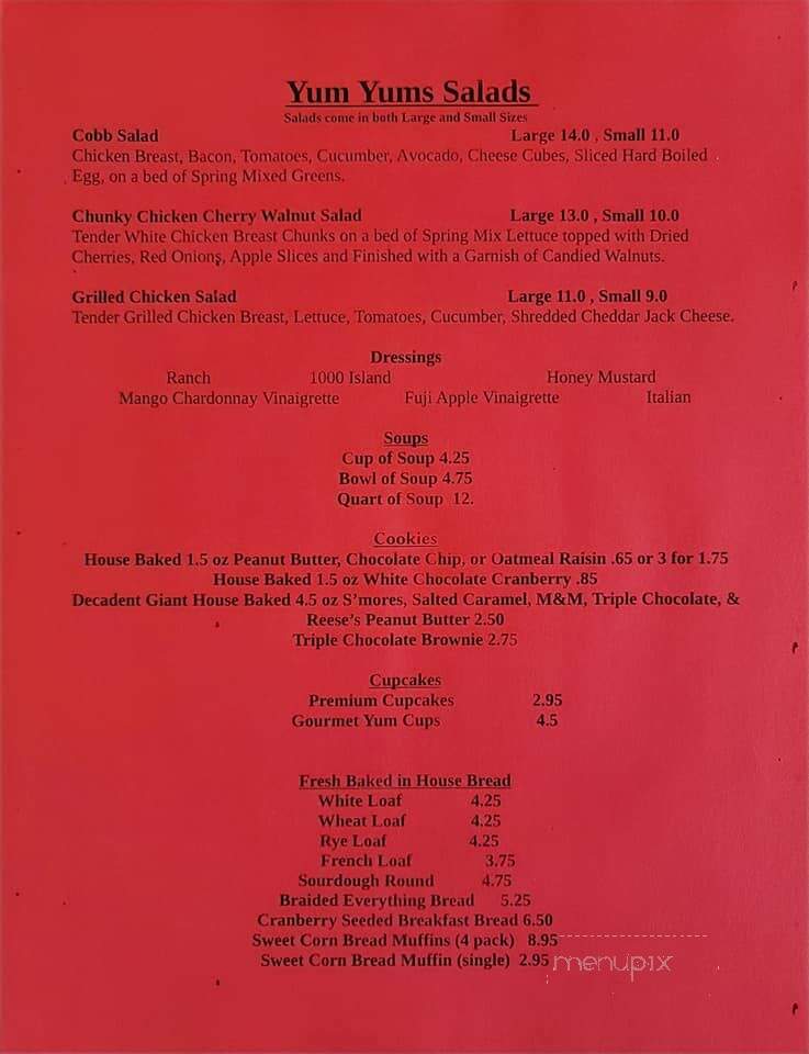 Yum Yums - Marysville, MI menu_pic