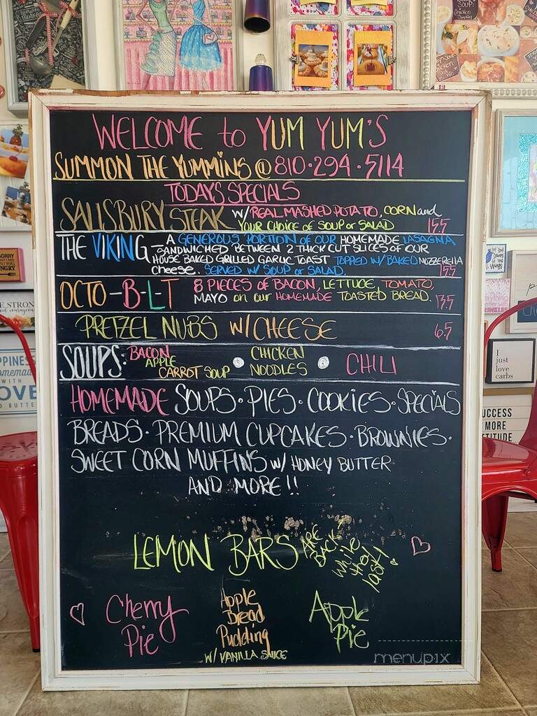 Yum Yums - Marysville, MI menu_pic