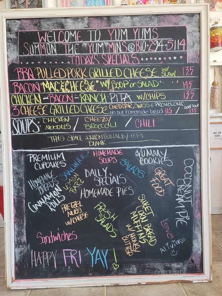 Yum Yums - Marysville, MI menu_pic