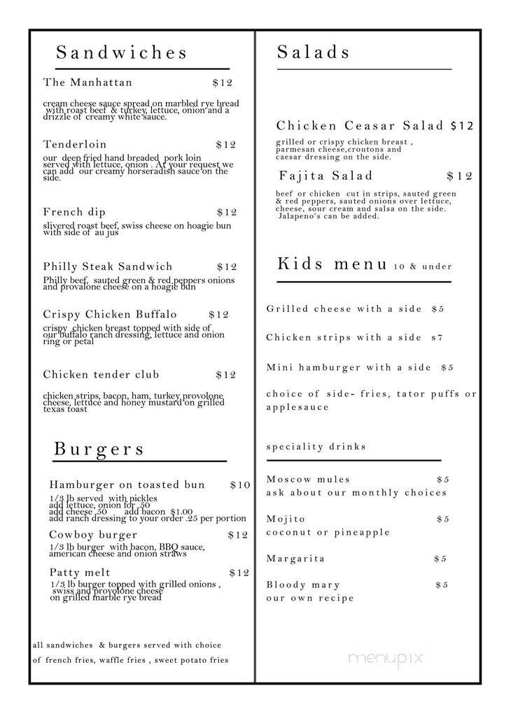 Jake's Station - Hancock, IA menu_pic