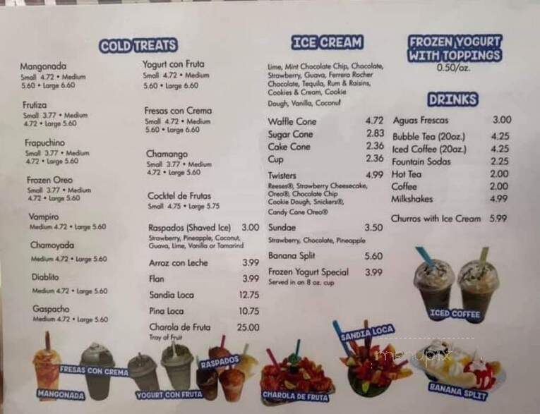 Las Mangonadas - Coloma, MI menu_pic