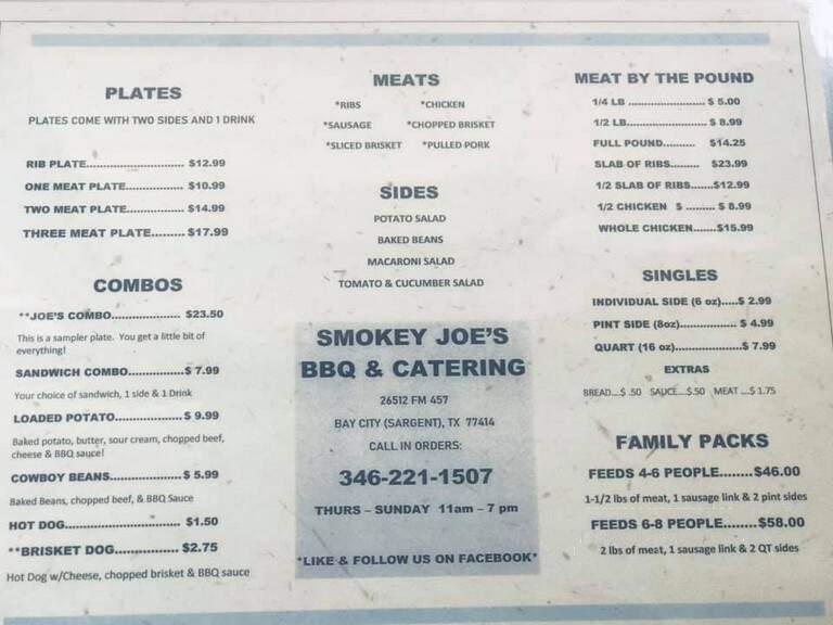 Smokey Joe's BBQ and Catering - Sargent, TX