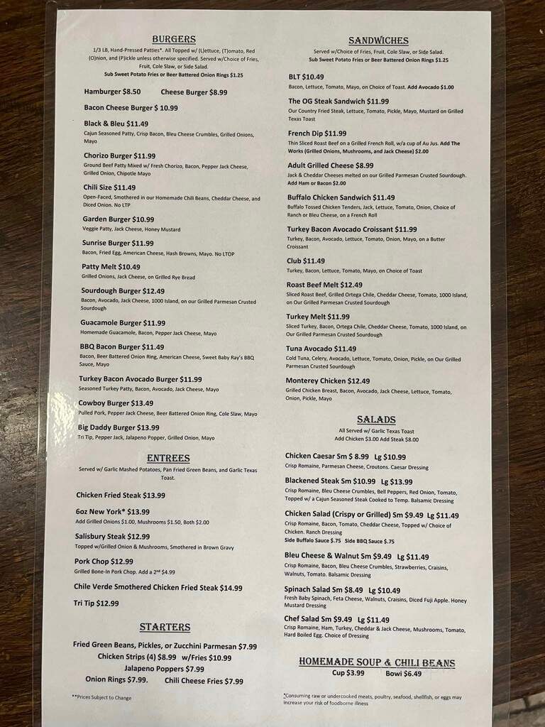 Funny Farm Cafe - Porterville, CA menu_pic