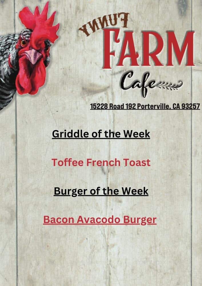 Funny Farm Cafe - Porterville, CA menu_pic