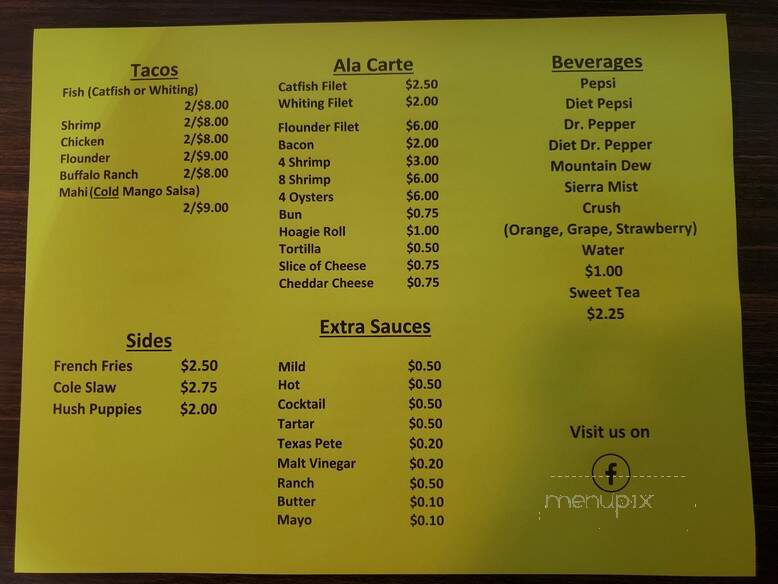 Tidal Wave Seafood - Narrows, VA menu_pic