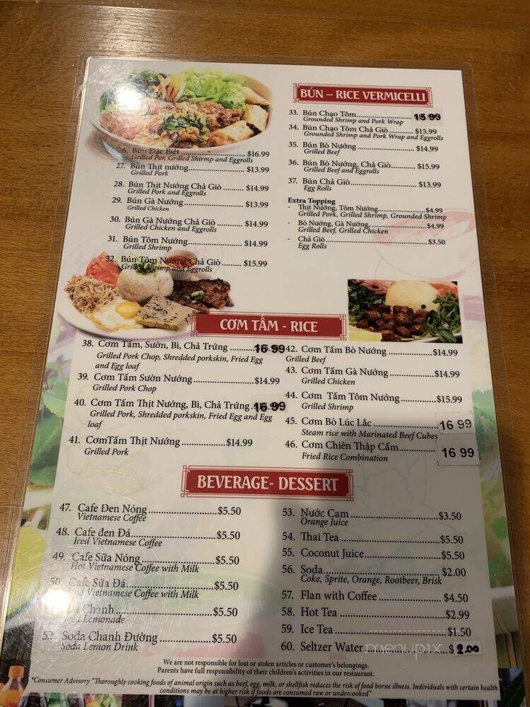 Pho Saigon lll - Mount Pocono, PA menu_pic