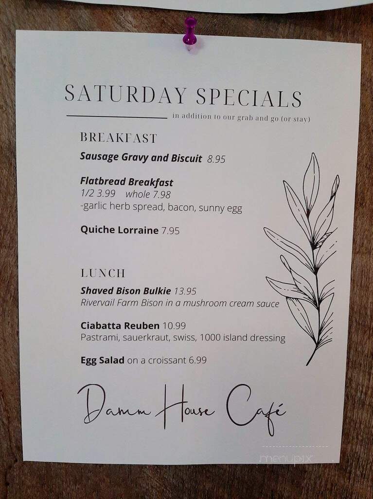 Damm House Cafe - Errol, NH menu_pic