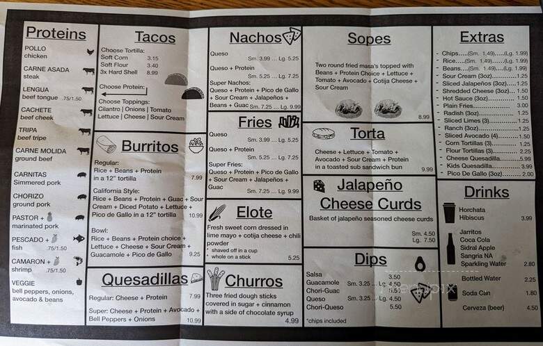Super Street Tacos - Onalaska, WI menu_pic