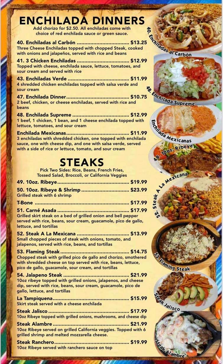 Montezuma Mexican Restaurant - Andalusia, AL menu_pic
