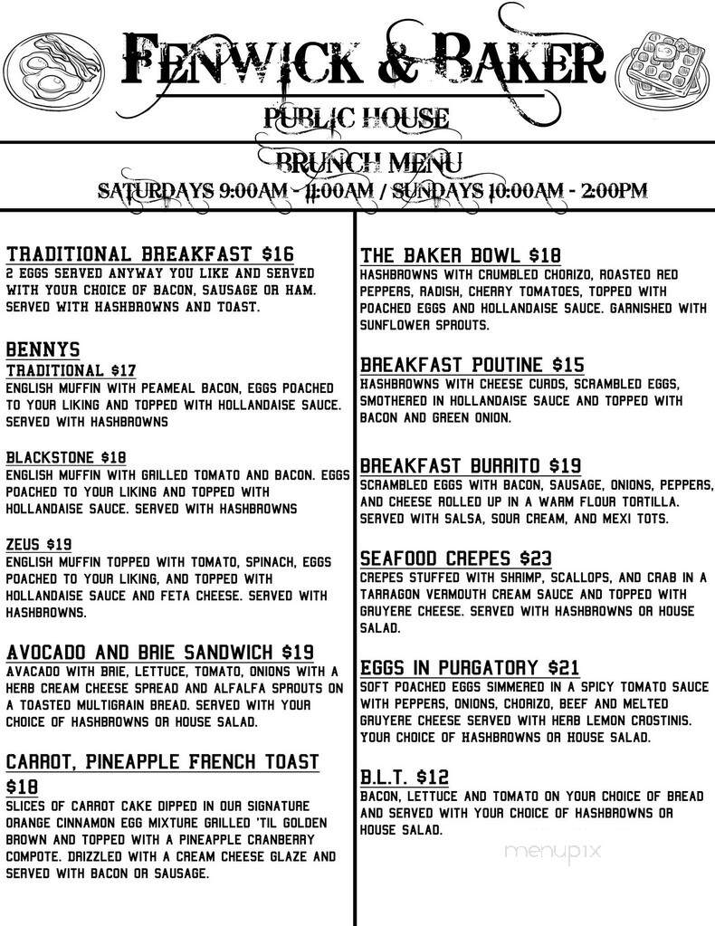 Fenwick & Baker - Cranbrook, BC menu_pic