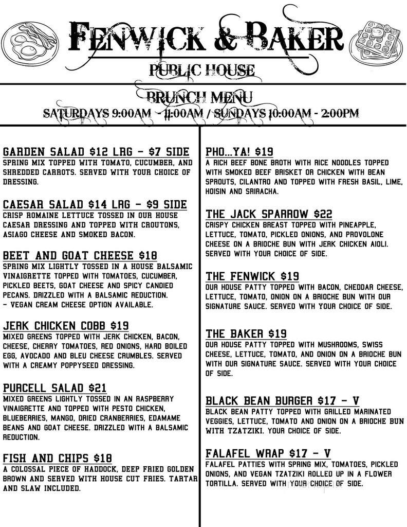 Fenwick & Baker - Cranbrook, BC menu_pic