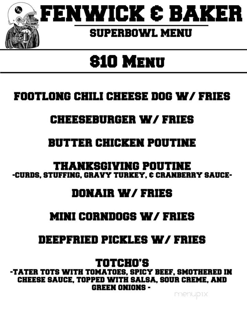 Fenwick & Baker - Cranbrook, BC menu_pic