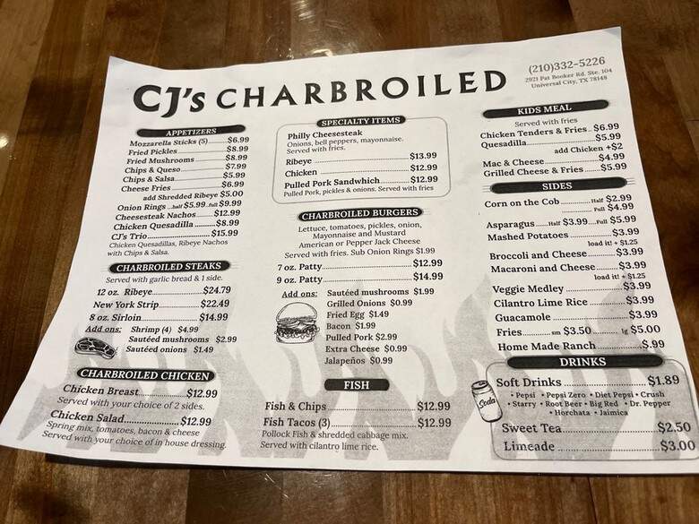 CJ's Charbroiled - Universal City, TX