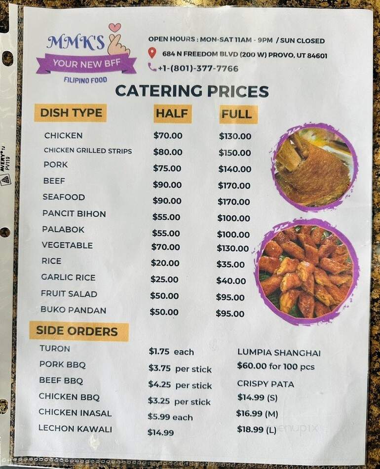 MMK'S Your New BFF - Provo, UT menu_pic