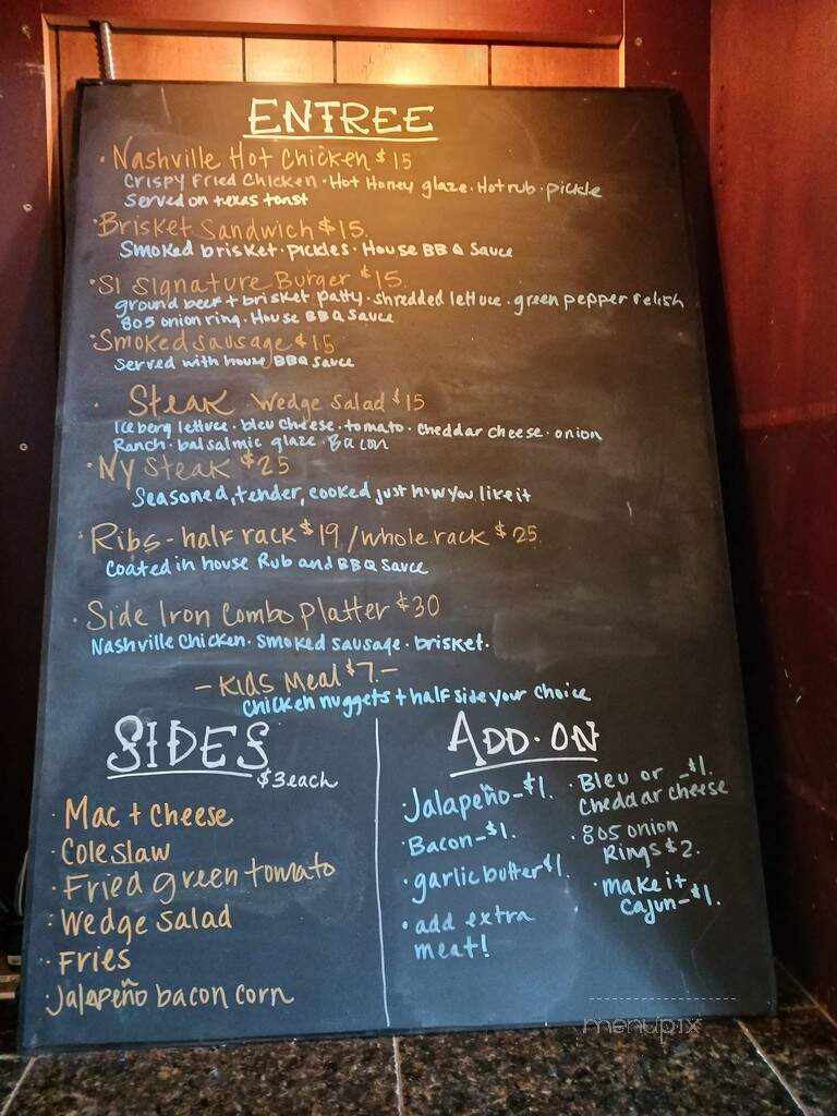 Side Iron BBQ - Susanville, CA menu_pic