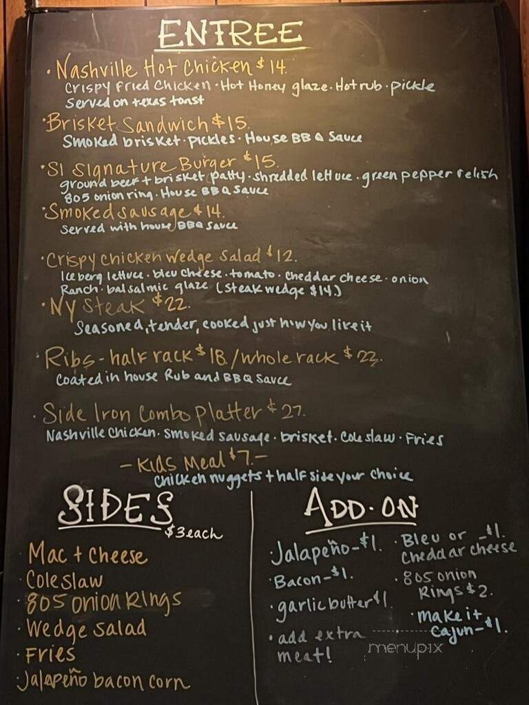 Side Iron BBQ - Susanville, CA menu_pic
