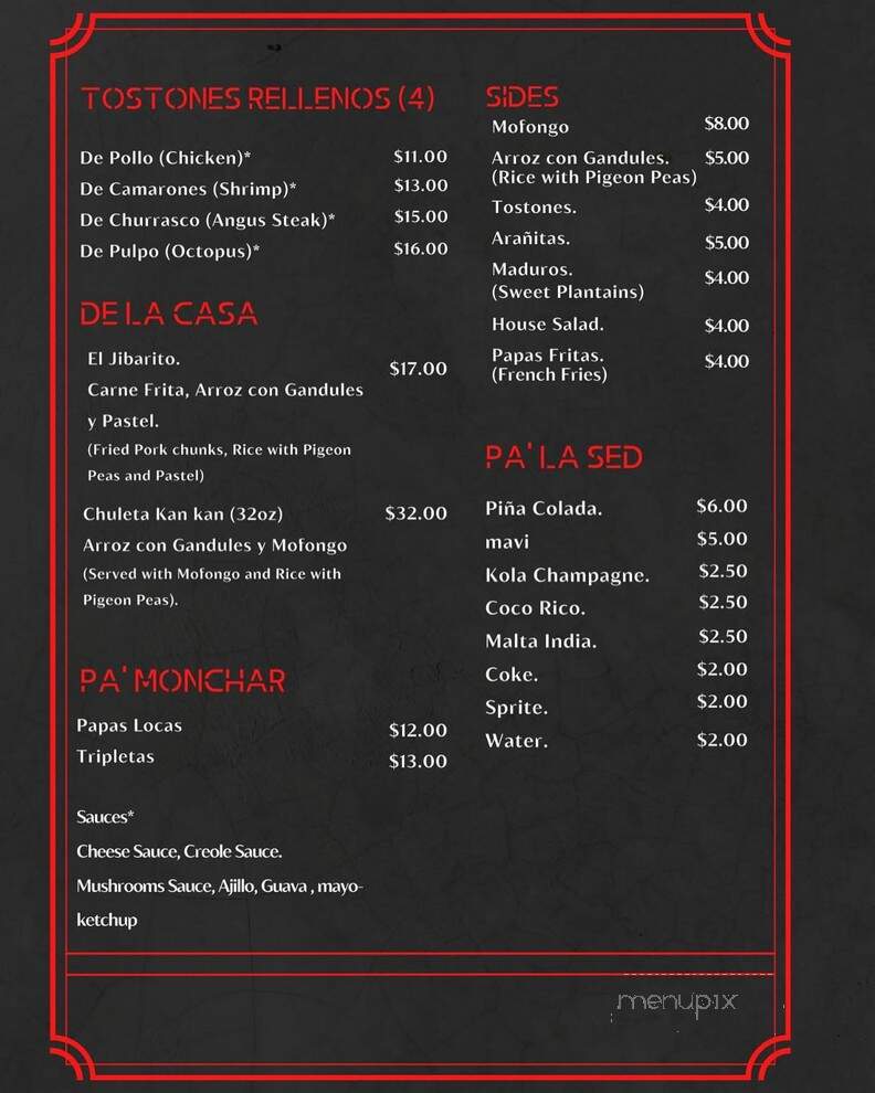 Patria Boricua - Pembroke Pines, FL menu_pic