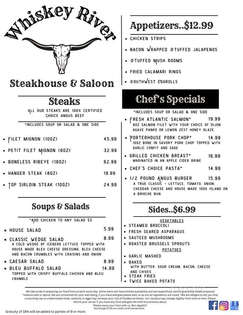 Whiskey River Steakhouse & Saloon - Parker, AZ menu_pic