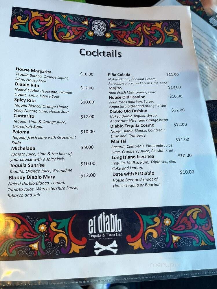 El Diablo Tequila & Taco Bar - Cocoa, FL menu_pic