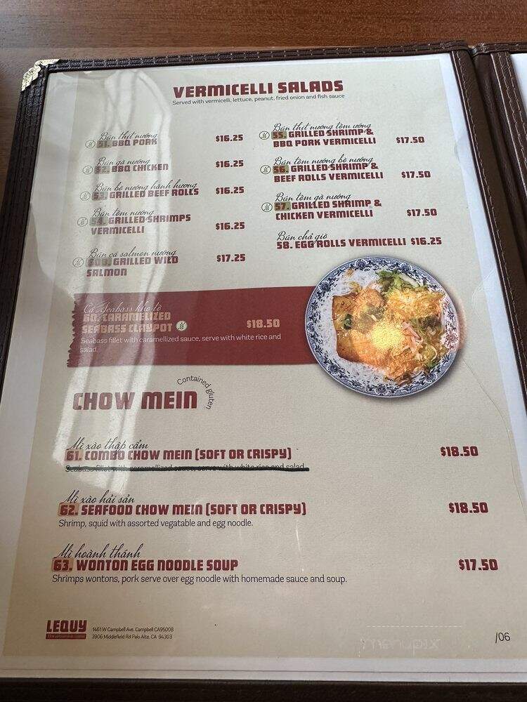Lequy - Palo Alto, CA menu_pic
