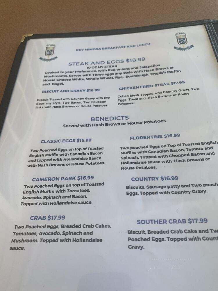 Rey Mimosa Breakfast and Lunch - Cameron Park, CA menu_pic
