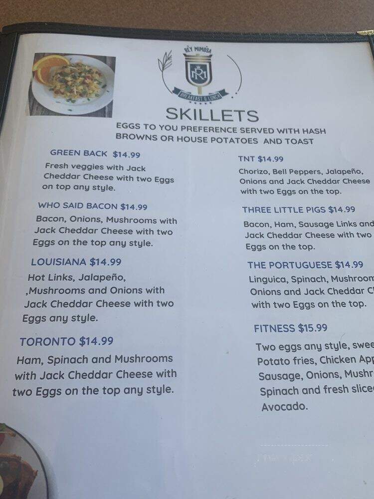 Rey Mimosa Breakfast and Lunch - Cameron Park, CA menu_pic