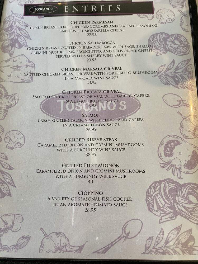 Toscano's Restaurant - Murphys, CA menu_pic
