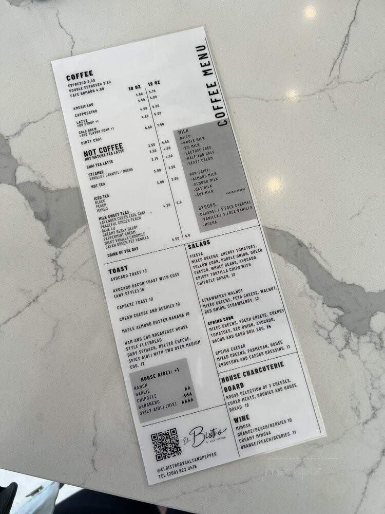 El Bistro by Salt and Pepper - Modesto, CA menu_pic