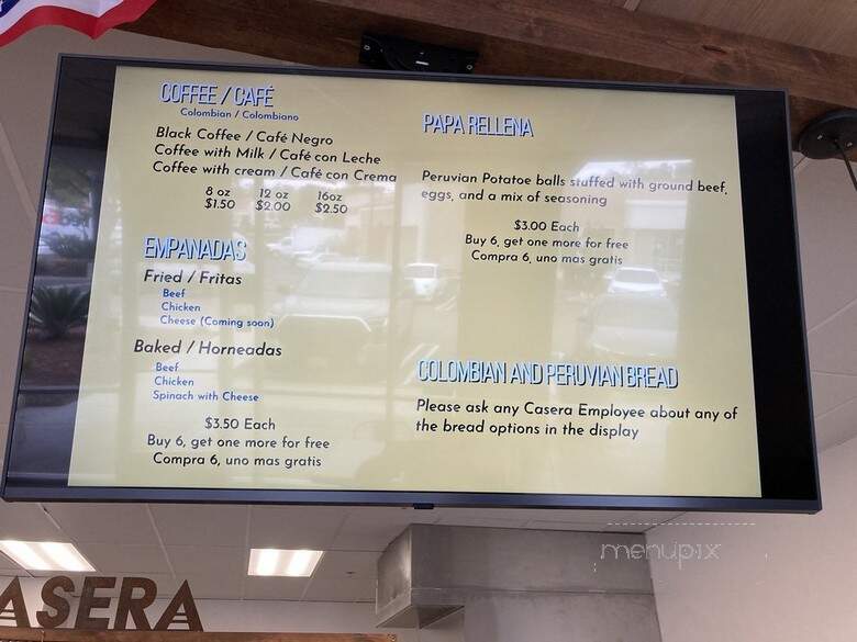 Casera Latin Kitchen and Bakery - Oceanside, CA menu_pic