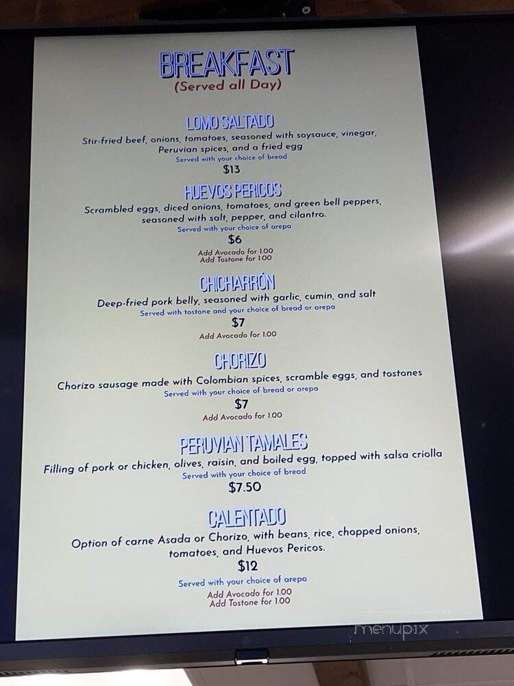 Casera Latin Kitchen and Bakery - Oceanside, CA menu_pic
