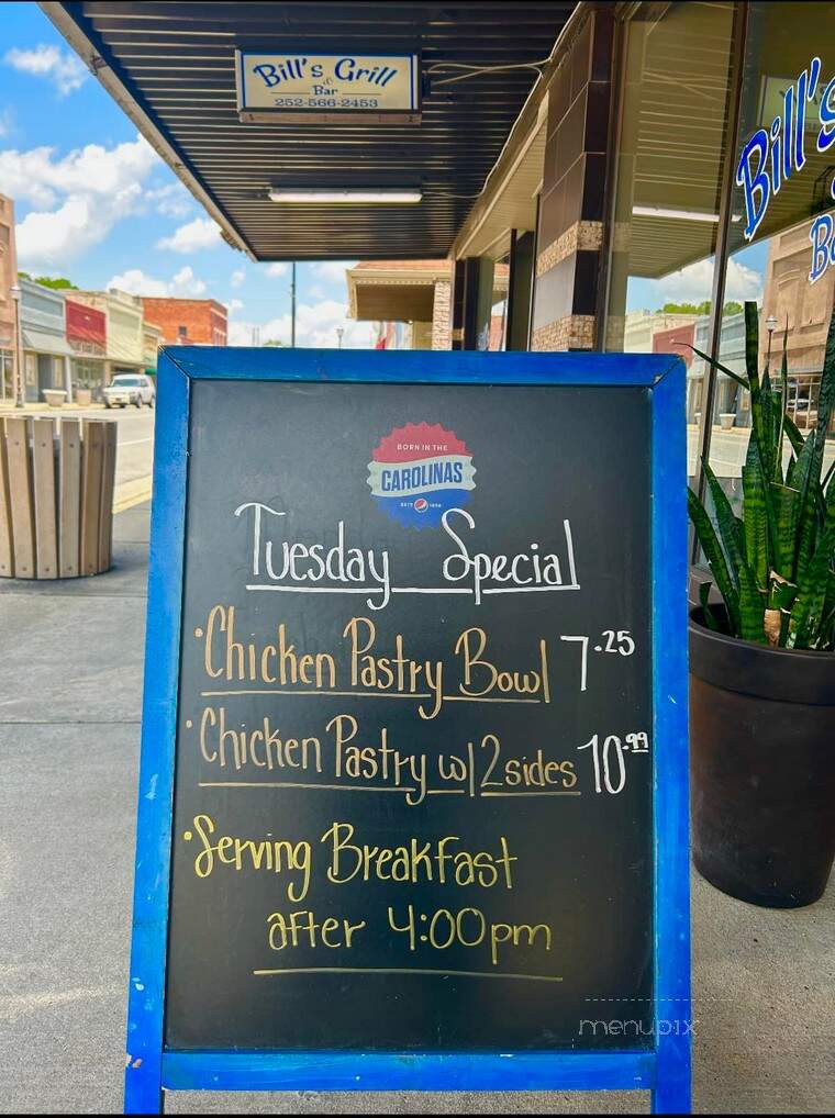 Bills Grill and Bar - La Grange, NC menu_pic