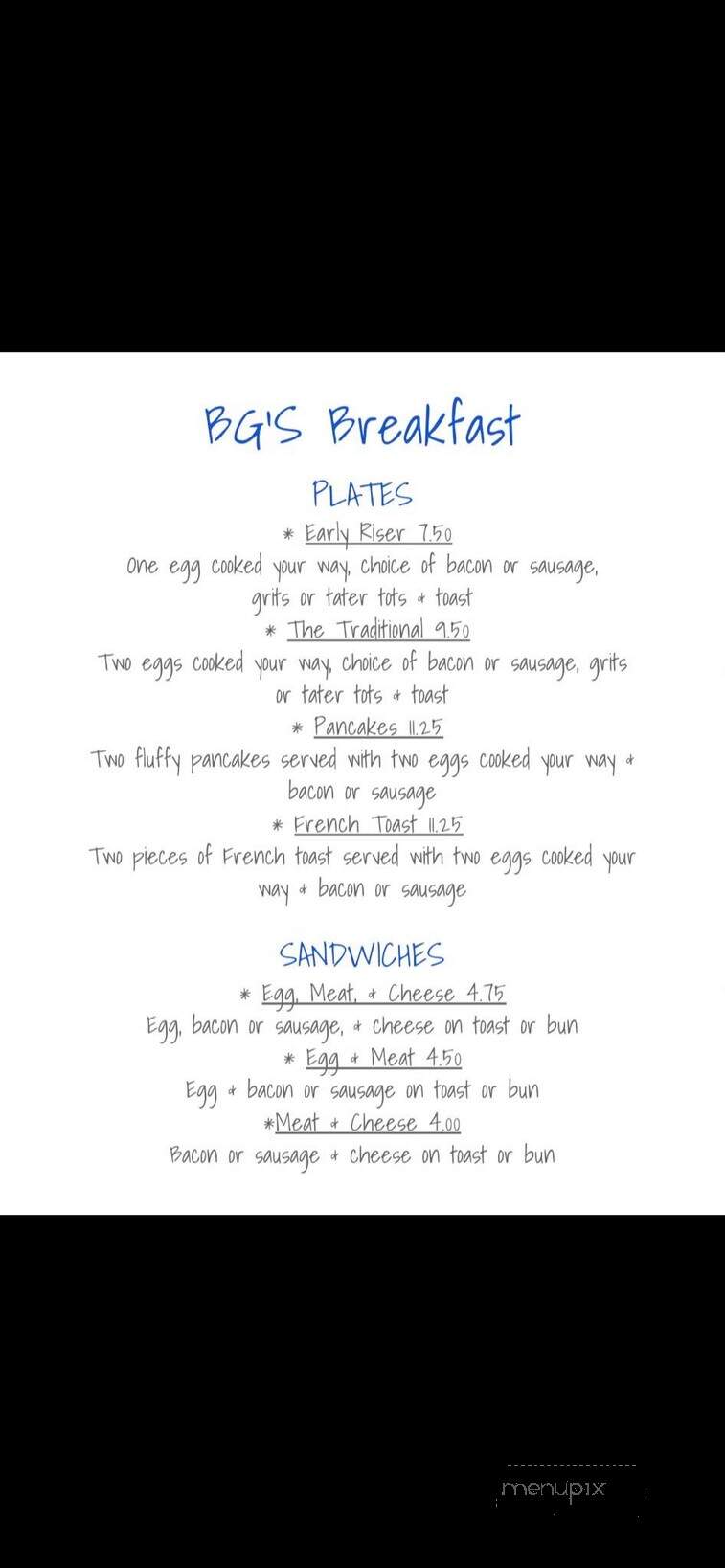 Bills Grill and Bar - La Grange, NC menu_pic