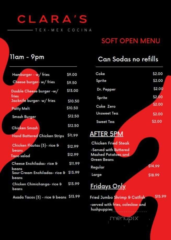 Sol's Tex-Mex Cocina - Clarendon, TX menu_pic