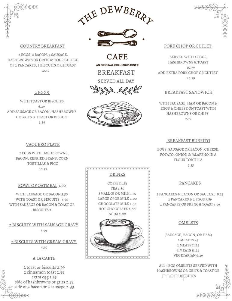 Dewberry Cafe - Columbus, TX menu_pic