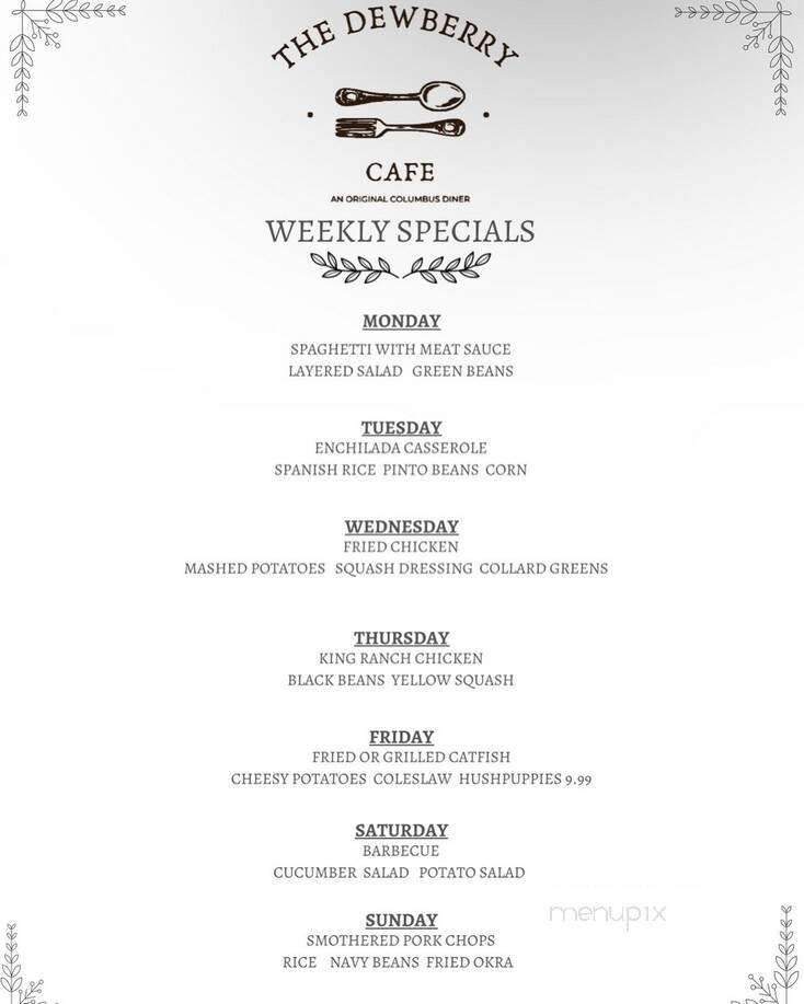 Dewberry Cafe - Columbus, TX menu_pic