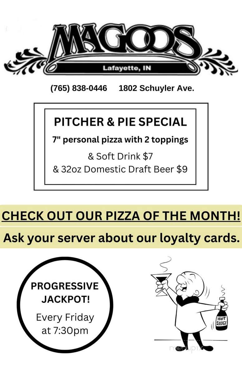 Magoo's Pub and Pizza - Lafayette, IN menu_pic