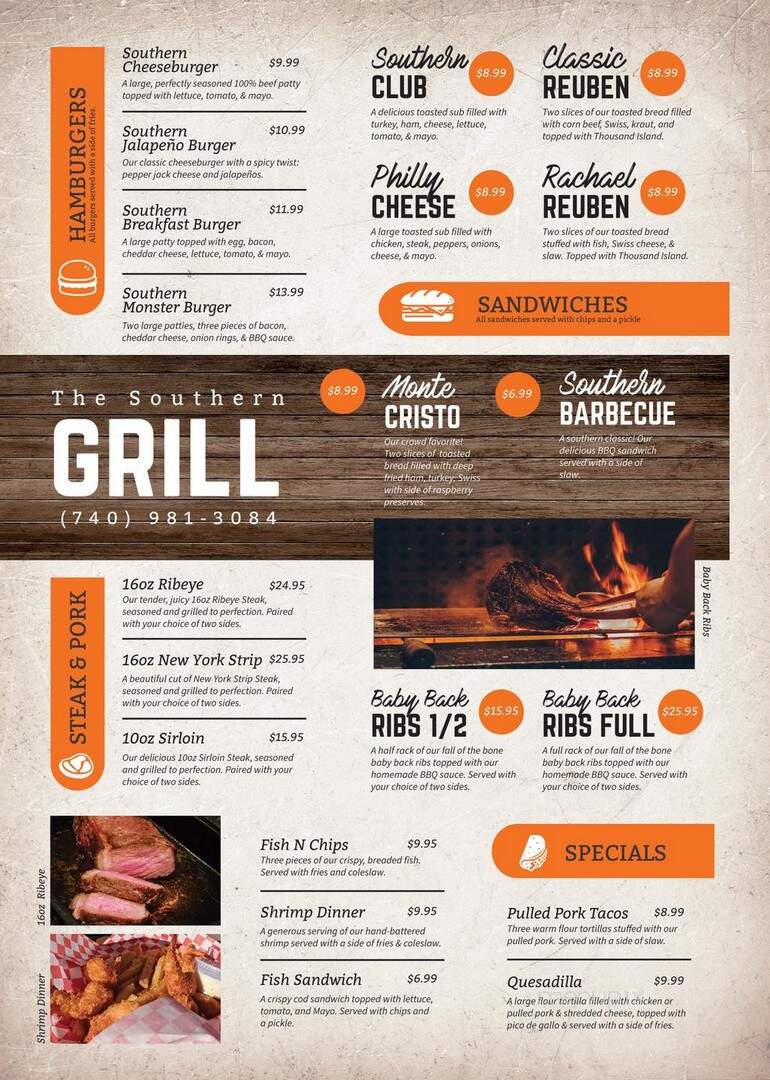 Southern Grill - Portsmouth, OH menu_pic