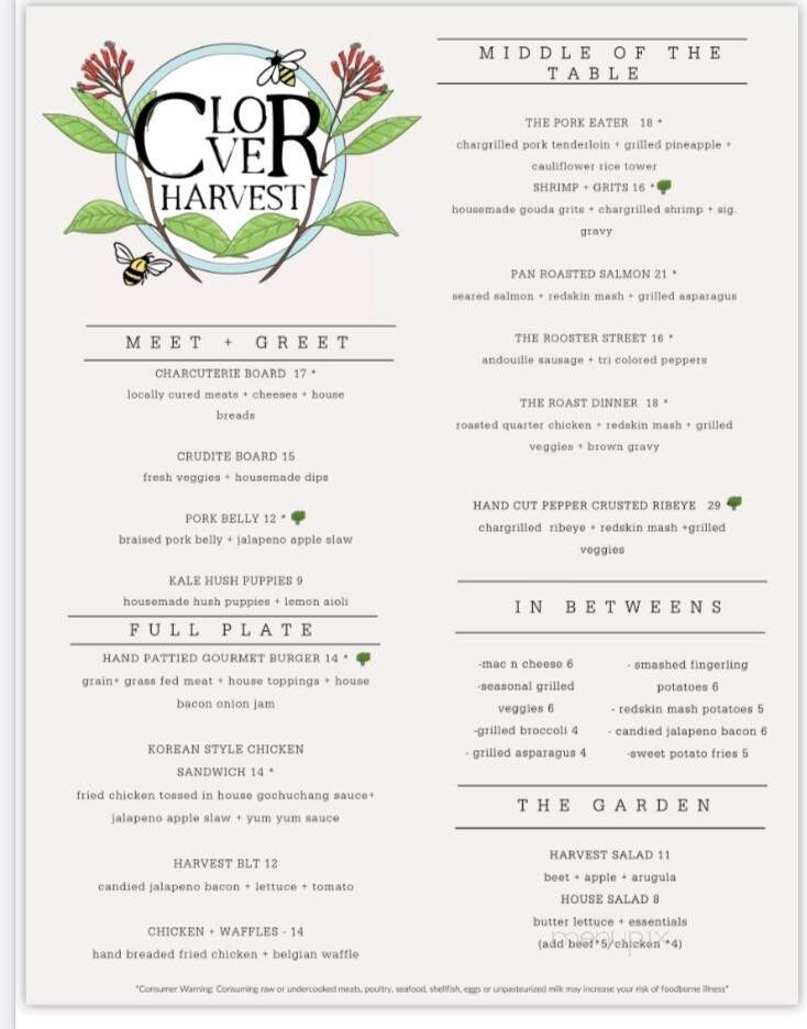 Clover Harvest - Clover, SC menu_pic