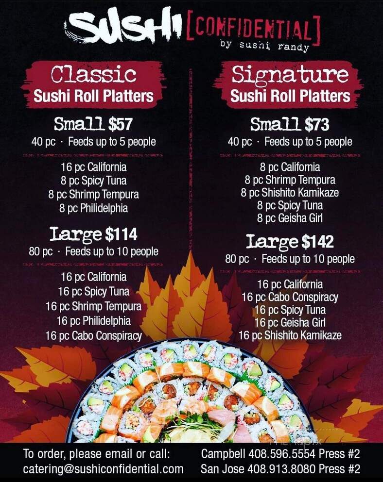 Sushi Pro - San Jose, CA menu_pic