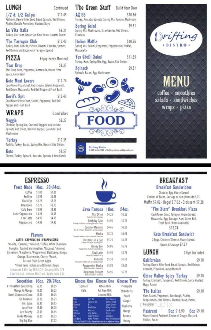 Drifting Bistro - Fort Mohave, AZ menu_pic