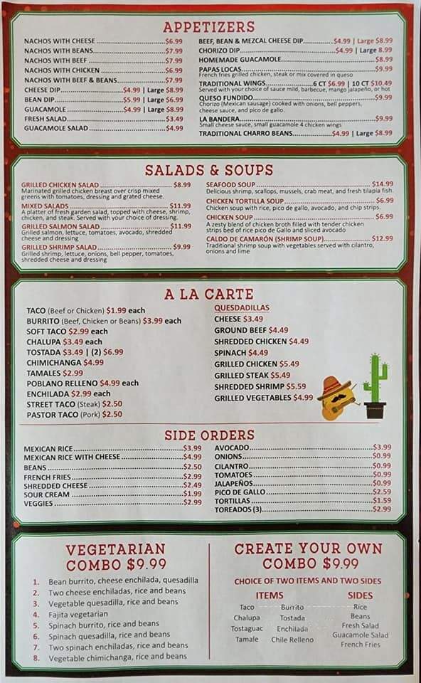 La Mesa Paris - Paris, AR menu_pic
