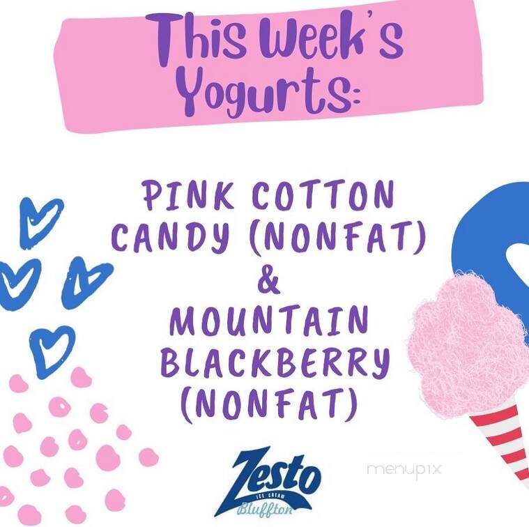 Zesto's Ice Cream - Bluffton, IN menu_pic