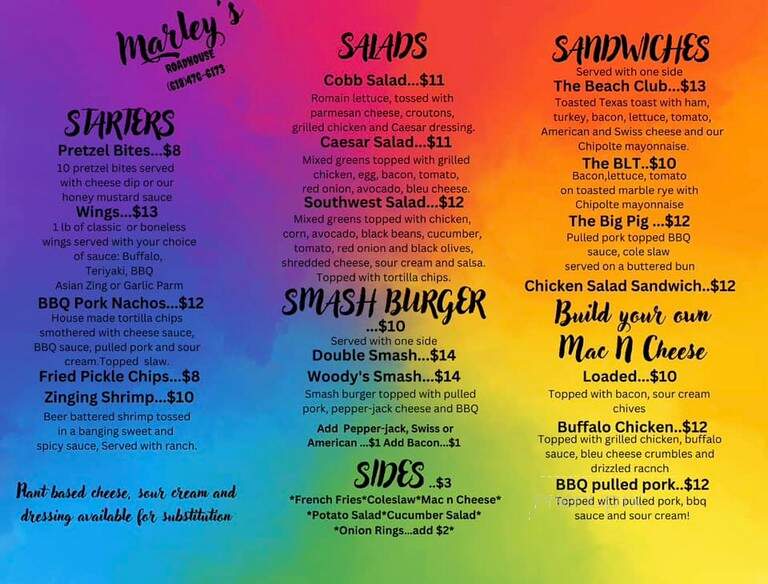 Marley's Roadhouse - Millstadt, IL menu_pic