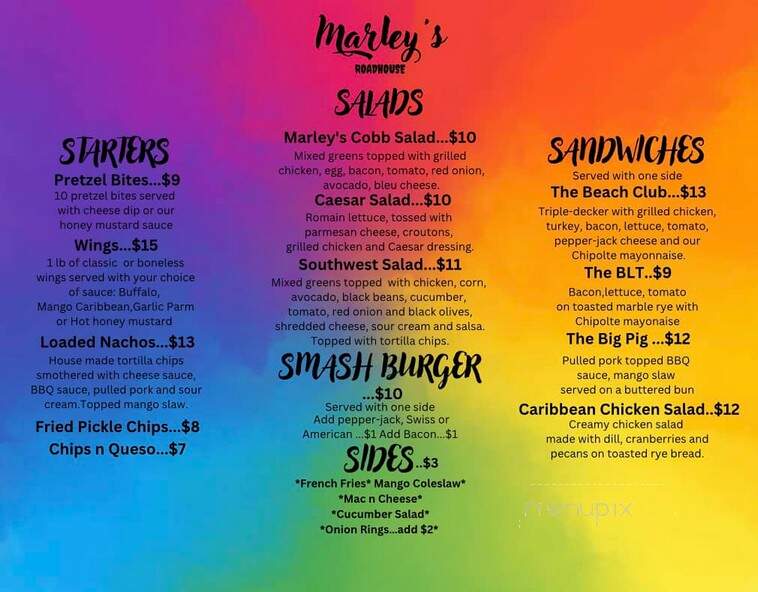 Marley's Roadhouse - Millstadt, IL menu_pic