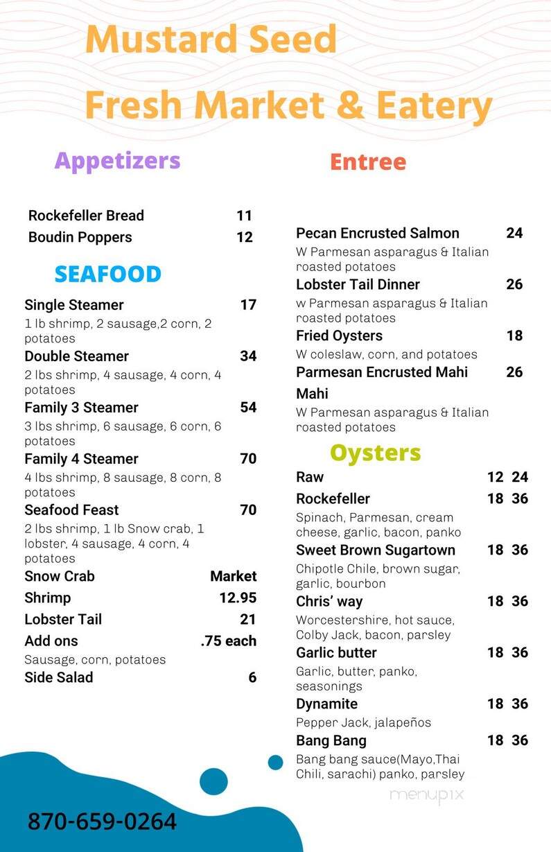 The Mustard Seed - Stuttgart, AR menu_pic
