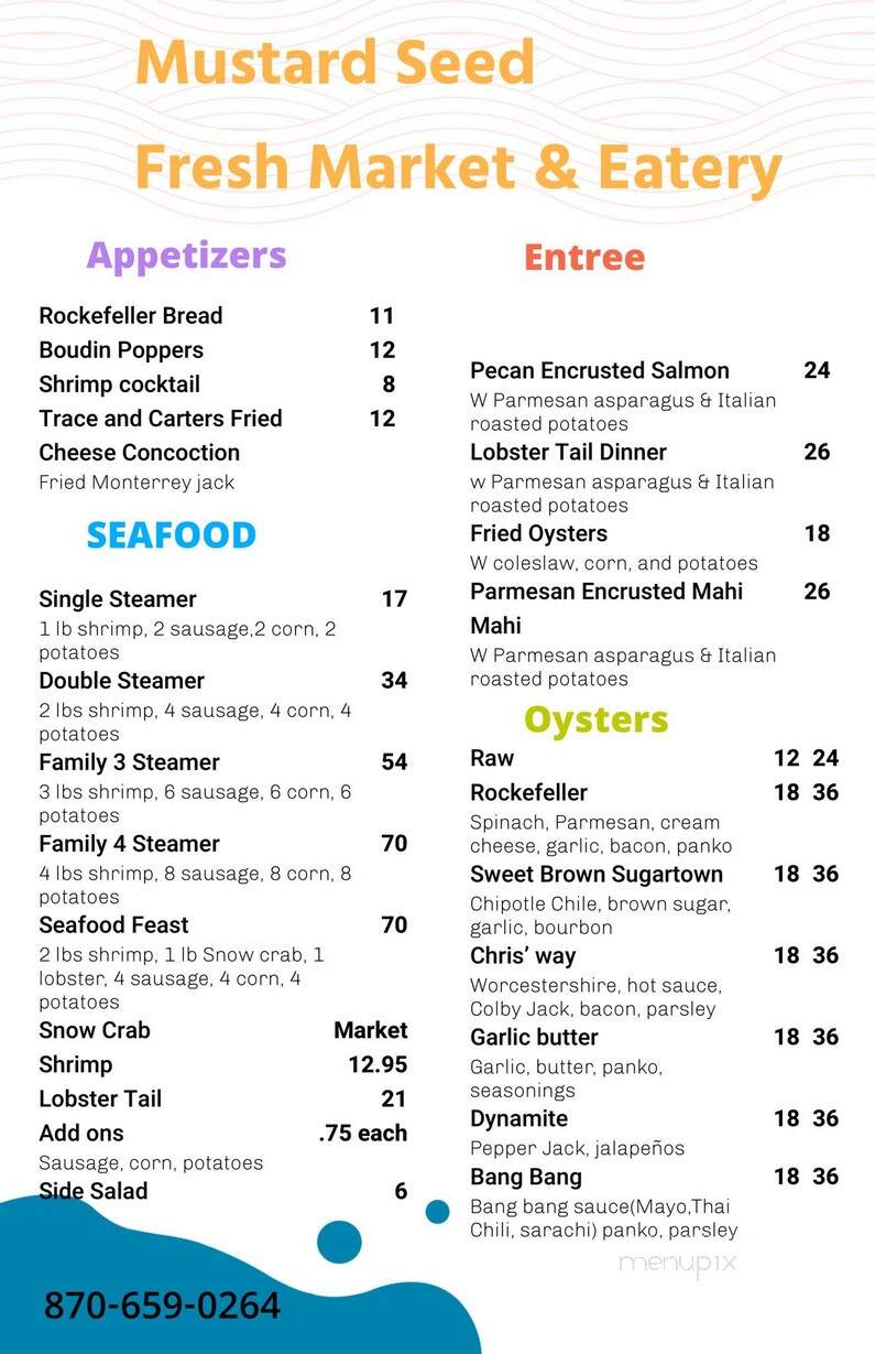 The Mustard Seed - Stuttgart, AR menu_pic