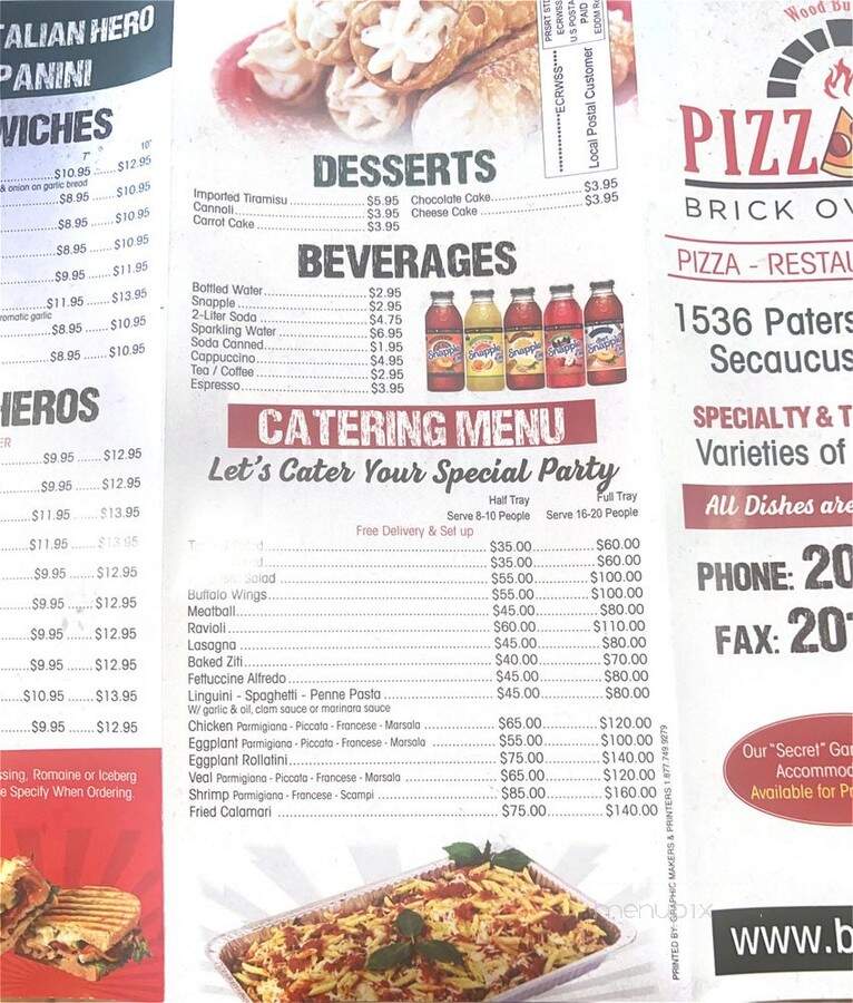Pizza Bite Restaurant and Catering - Secaucus, NJ menu_pic